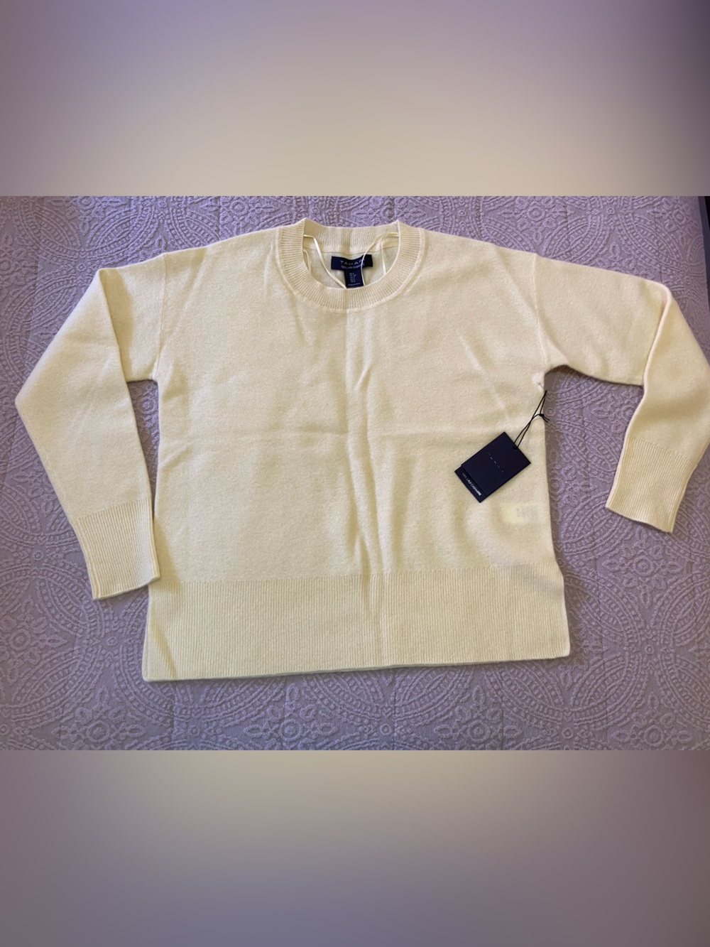 Tahari Women’s Crewneck Sweater in Light Yellow